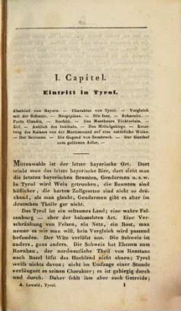 Tyrol, vom Glockner zum Orteles, und vom Garda- zum Bodensee : 1833 - 34. 1