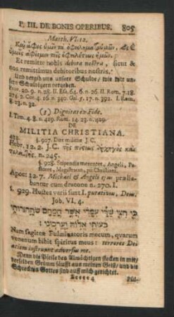 De Militia Christiana.