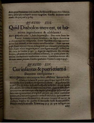 Quaestio XIV. Cur infantes & pueri etiam a Daemone corripiantur?
