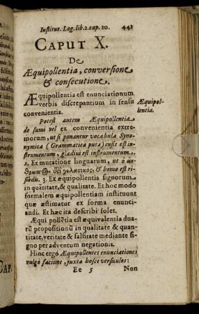 Caput X. De Æquipollentia, conversione & consecutione.