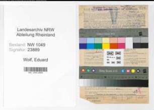 Entnazifizierung Eduard Wolf , geb. 16.07.1909 (Monteur)