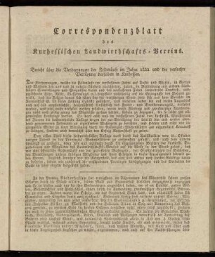 Correspondenzblatt des Kurhessischen Landwirthschafts-Vereins