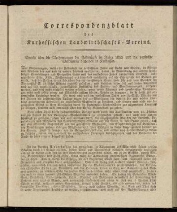 Correspondenzblatt des Kurhessischen Landwirthschafts-Vereins