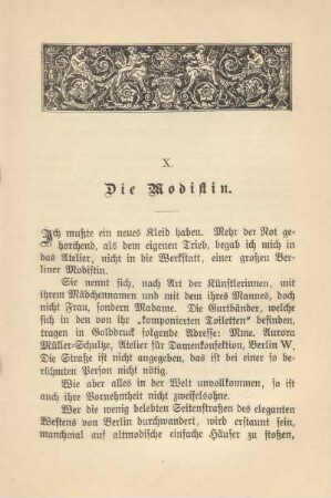 X. Die Modistin