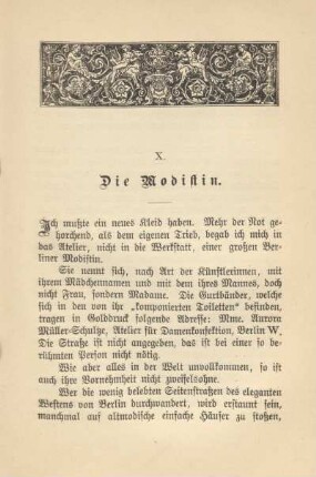 X. Die Modistin