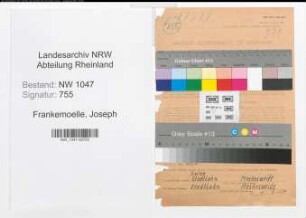 Entnazifizierung Joseph Frankemoelle , geb. 05.07.1899 (Postfacharbeiter)