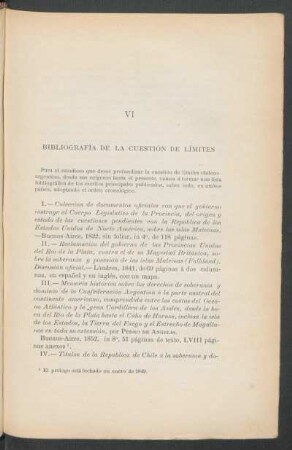 VI - Bibliografía de la cuestión de límites