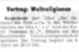 Vortrag: Weltreligionen