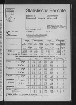 Fremdenverkehr in Hamburg im September 1976 : Lfd. Nr. 63