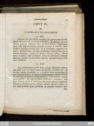 Caput III. De Vulneribus Examinandis.