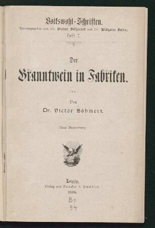 Der Branntwein in Fabriken