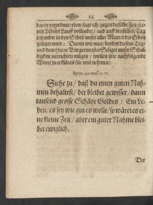 [Textus.] Syrac. 41. vers. 15. 17.