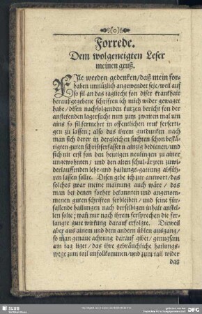 Forrede. Dem wolgeneigten Leser meinen gruß