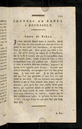 139-148, Je vous attendis Mardi toute la journée, pace que vous ...