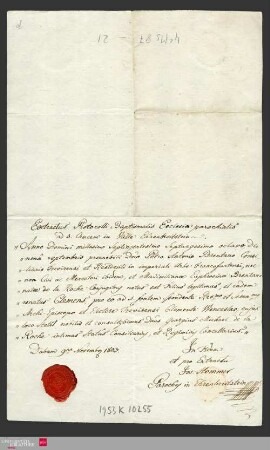 Ms 87-21 - Abschrift des Taufregistereintrags von Clemens Brentano vom 09.09.1778
