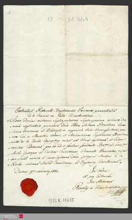 Ms 87-21 - Abschrift des Taufregistereintrags von Clemens Brentano vom 09.09.1778