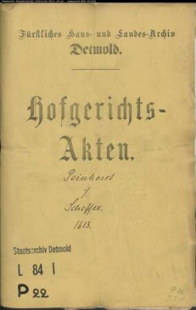 Peinhorst, Hans zu Herford gegen Albert Scheffer zu Salzuflen - Schuldforderung