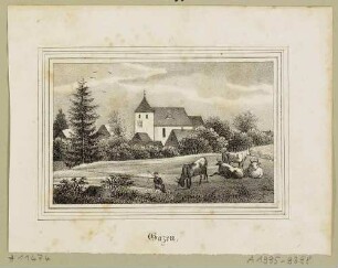 Die Kirche in Gazen (?), aus Sachsens Kirchen-Galerie von Hermann Schmidt, Bd. 6, 1841