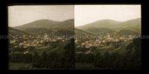 Blick über Tal und Stadt Freiheit, Riesengebirge