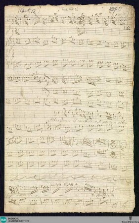 Abbandona il caro nido - Mus. Hs. 428 : S, vl (2), a-vla, bc; B|b; BrinzingMWV 2.22
