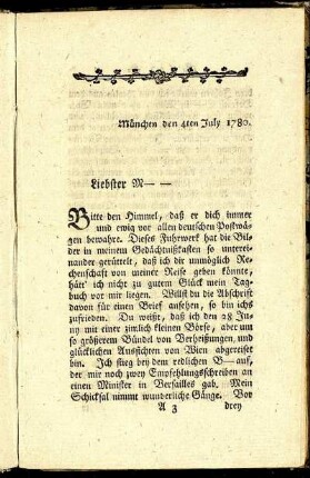 München den 4ten July 1780.