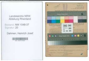 Entnazifizierung Heinrich Josef Dahmen , geb. 29.07.1909 (Kaplan)