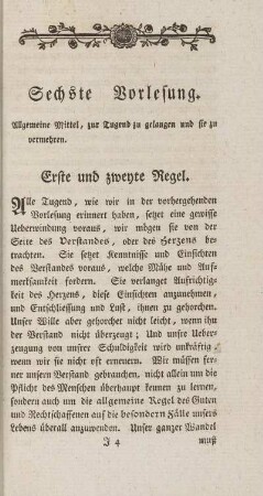 Sechste Vorlesung