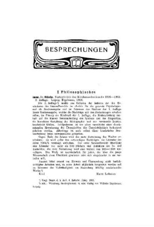 Besprechungen : Philosophisches