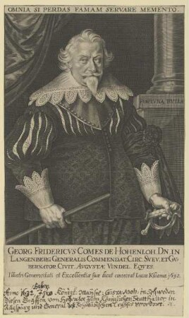 Bildnis des Georg Fridericvs de Hohenloh.