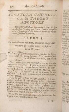Epistola Catholica B. Jacobi Apostoli. Caput I - [Caput V.]