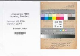 Entnazifizierung Willy Broenen, geb. 10.04.1900 ()