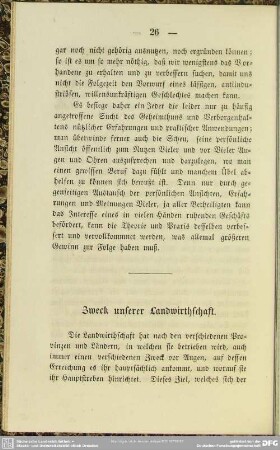 Zweck unserer Landwirthschaft
