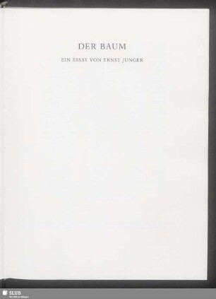 Der Baum - Ein Essay