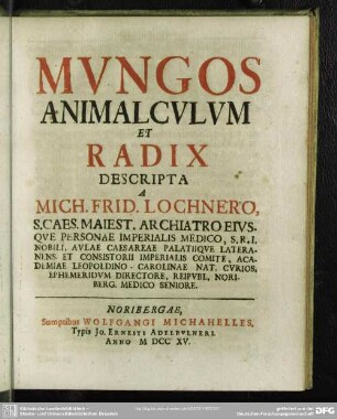 Mungos Animalculum Et Radix