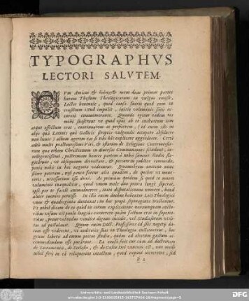 Typographus Lectori Salutem.