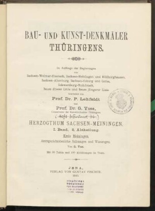 [2], Bd. 1, Abth. 2 = H. 35/36: Herzogthum Sachsen-Meiningen: Kreis Meiningen: Amtsgerichtsbezirke Salzungen und Wasungen