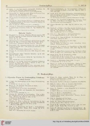 IV. Denkmalpflege
