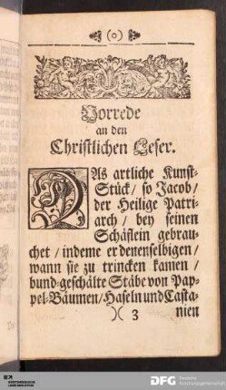 Vorrede an den Christlichen Leser.