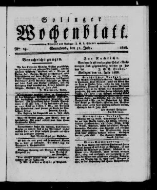 Solinger Wochenblatt