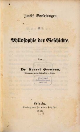 Zwölf Vorlesungen über Philosophie der Geschichte