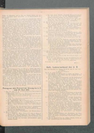 Auszug aus dem Protokoll der Sitzung des G. A. vom 27. Juni 1913