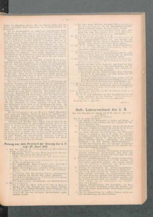 Auszug aus dem Protokoll der Sitzung des G. A. vom 27. Juni 1913