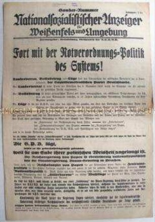 Sonderdruck der NSDAP zur Reichstagswahl im Juli 1932