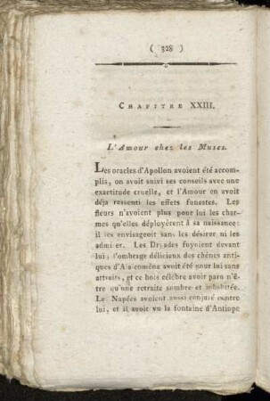 Chapitre XXIII. L´Amour chez les Muses.