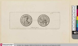 [Medaillenporträt mit König und Medaille Insignien]