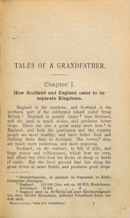 Tales of a Grandfather : zum Schul- und Privatgebrauch ; Text mit Karte ; Questionnaire und Wörterverzeichnis