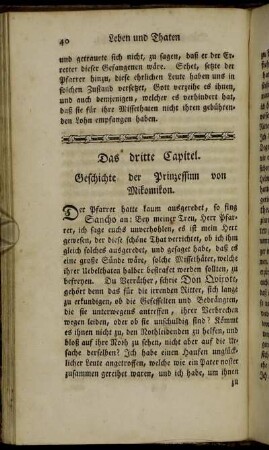 Das dritte Capitel. Geschichte der Prinzessinn von Mikomikon.