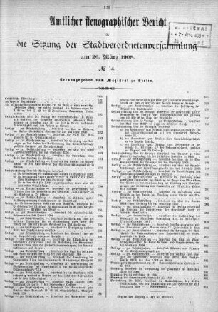 No. 14, 26. März 1908