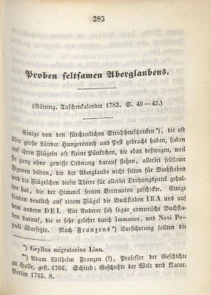 Proben seltsamen Aberglaubens