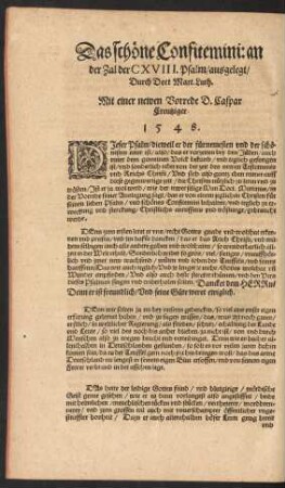 Das schöne Confitemini: an der Zal der CXVIII. Psalm ...
